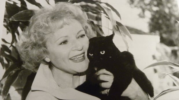 Betty White with Black Cat